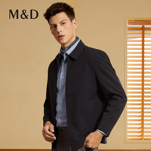 【三防面料】MD名盾男士行政夹克防水防污秋季高弹力翻领商务外套 商品图2