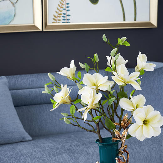 【样品特惠3折，仅1件，无货退款】罗比罗丹富贵平安花瓶+仿真玉兰花（三支）家居轻奢装饰（无货退款） 商品图1