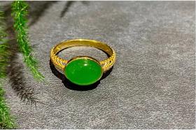 【御珠宫坊】金镶碧玉戒指