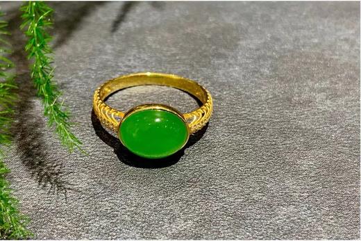 【御珠宫坊】金镶碧玉戒指 商品图0