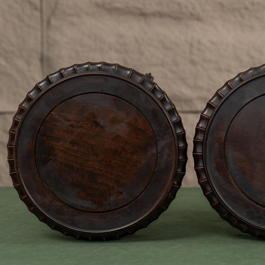 民国 红木三弯腿五足花几摆件（一对） 商品图1