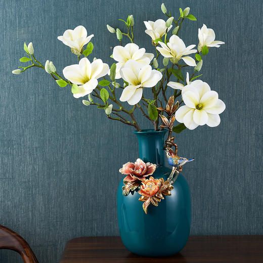 【样品特惠3折，仅1件，无货退款】罗比罗丹富贵平安花瓶+仿真玉兰花（三支）家居轻奢装饰（无货退款） 商品图3