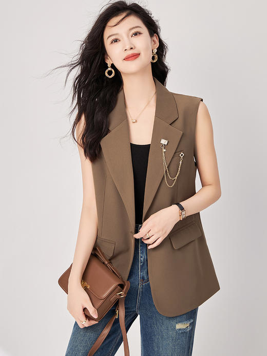 通勤气质，大气显瘦百搭休闲西装马甲外套WLZD-2318211 商品图0