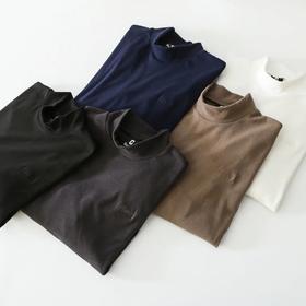 海外订单，双面德绒，半高领打底T恤