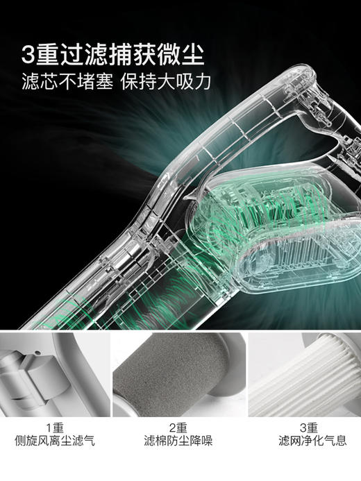 德尔玛吸尘器家用大吸力手持除螨仪猫毛小型非静音强力车载大功率 DX700  商品图1