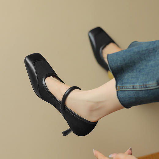 秋季新款，纯色拼接浅口高跟单鞋DB-M5658 商品图8