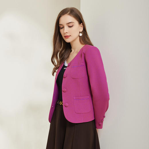 NG111斯尔丽瑟俪2023新款小香风百搭圆领外套 商品图2