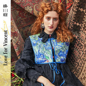 两三事梵高艺术时空要塞 2023秋季新款复古百搭绑带盘扣设计披肩