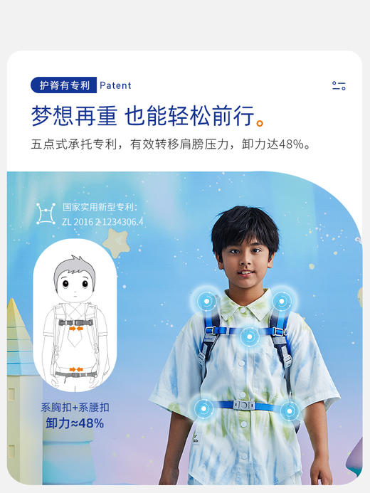 梦乐SS23高级护脊书包LSS103P 商品图3