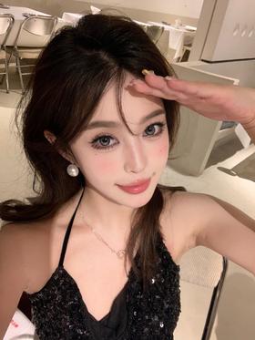 puff girl半年抛美瞳 墨鱼灰崽 14.5mm