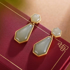 子佩集S925银青玉耳钉【WSC8451】镀金2308