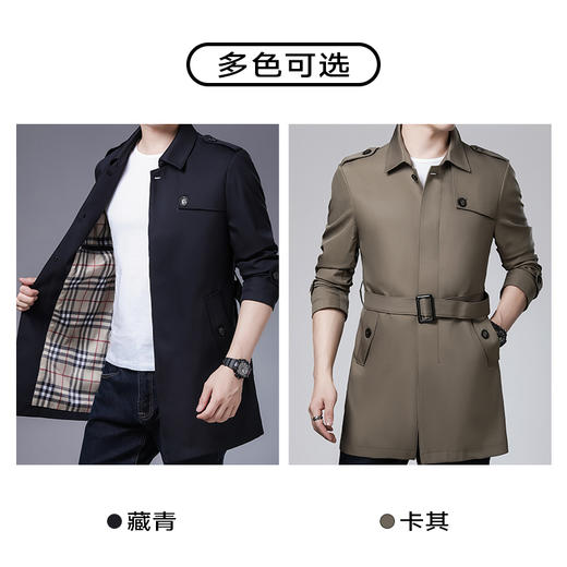 【新款DXS】大依优型中长款风衣翻领经典加肥加大码上衣外套商务休闲男士Y 商品图2