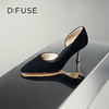D:FUSE迪芙斯秋季新款单鞋女高跟鞋羊反绒方头中后空跟鞋女DF33114025 商品缩略图10