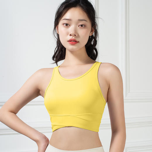 跃牌【倚窗听雨系列】运动内衣女夏季防震高强度跑步健身文胸一体式裸感美背瑜伽背心WX30-23 商品图4