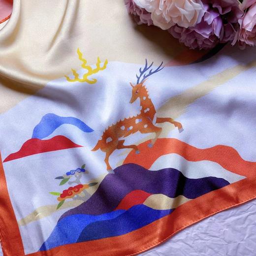 【特价】瑞兽丝语系列100%桑蚕丝 真丝小方巾50*50cm 商品图3