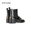 【复古藏家】D:FUSE迪芙斯冬款女靴切尔西靴牛皮圆头复古方扣短靴女DF34116227 商品缩略图4