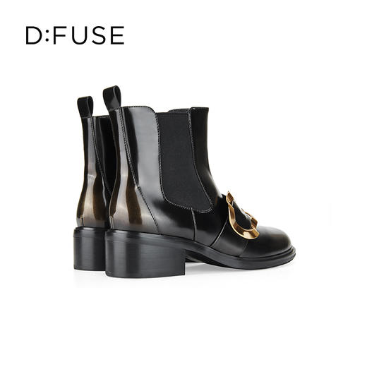 【复古藏家】D:FUSE迪芙斯冬款女靴切尔西靴牛皮圆头复古方扣短靴女DF34116227 商品图4