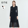 EITIE爱特爱法式复古垂坠网纱V领收腰长袖连衣裙秋季新款C2307248 商品缩略图0