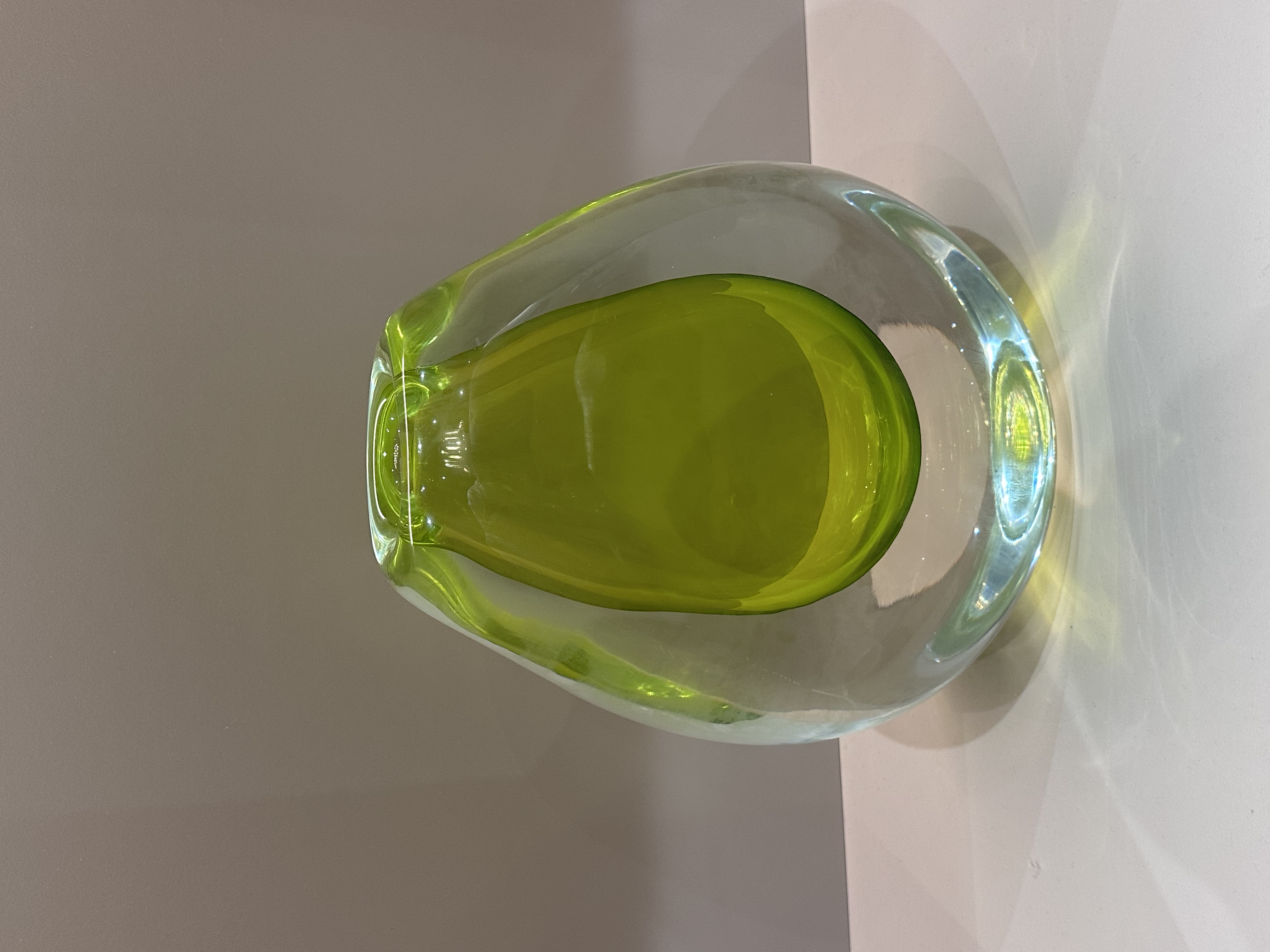黄绿色玻璃花瓶-大 装饰品摆件