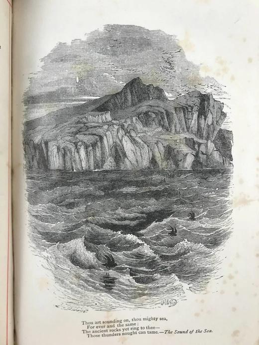 约19世纪后期 赫曼斯夫人诗集 8幅插图 漆布精装32开 商品图10