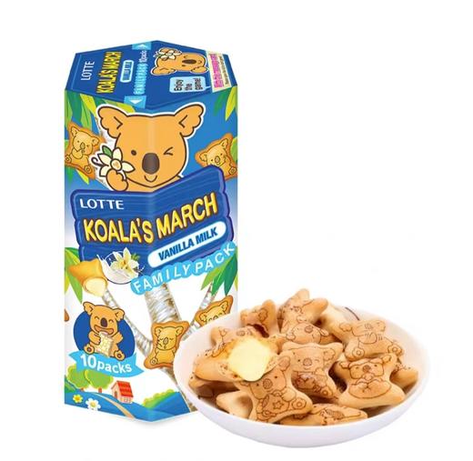 乐天小熊饼干香草牛奶味夹心饼干195g/盒 商品图0