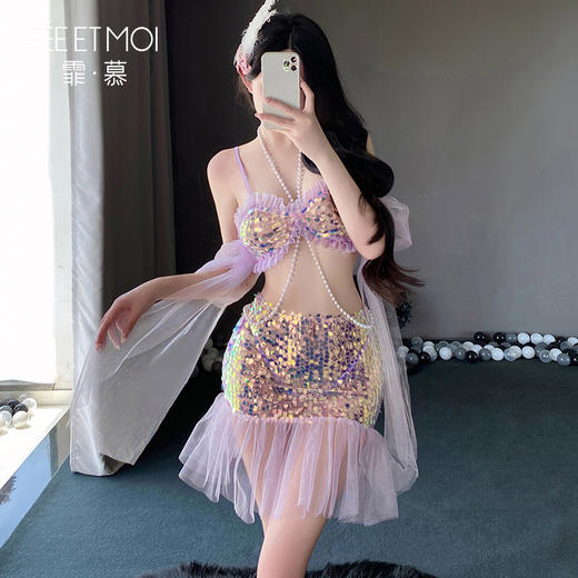 【情趣内衣】霏慕 梦幻人鱼姬珠链点缀套装6633 商品图4