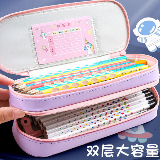 高颜值大容量减压笔袋文具盒 女孩ins日系解压铅笔盒 商品图3
