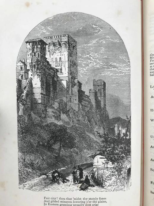 约19世纪后期 赫曼斯夫人诗集 8幅插图 漆布精装32开 商品图9