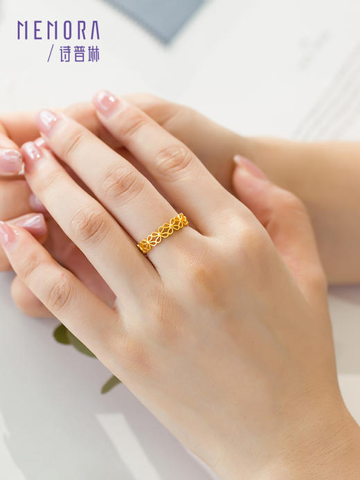 繁花女戒小清新足金指环新款礼物【按克计价黄金1】MEMORA诗普琳GRE023（线上专供） 商品图2
