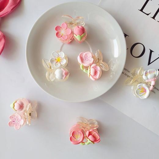 粉色樱花抓夹花朵可爱少女心高马尾发抓甜美夹子小号鲨鱼夹发饰 商品图0