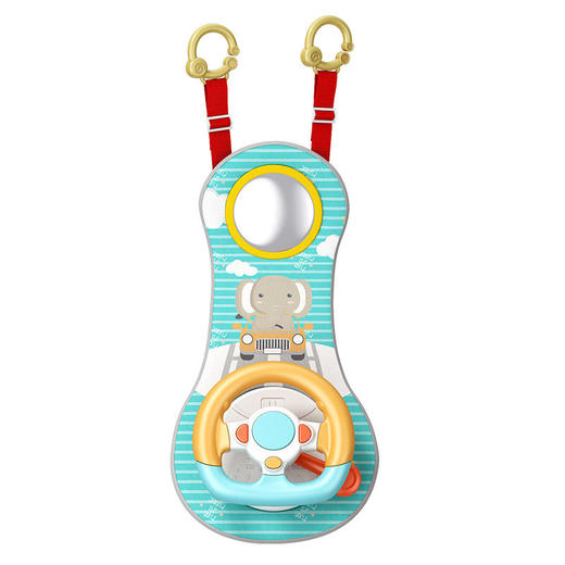 「缓解宝宝哭闹」宝宝车载方向盘玩具 儿童汽车模拟驾驶仿真方向盘婴幼儿安抚玩具 商品图4