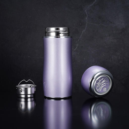 子佩集S999银【流楚窈窕】杯摆件【ZX011】纯银内胆-浅紫泡茶杯2308 商品图2