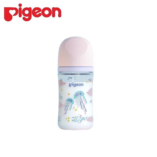 贝亲自然实感Ⅲ宽口径彩绘玻璃奶瓶240ml（M号奶嘴）-水母 商品图0