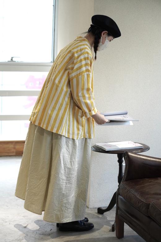 （5折）apuntob 黄条纹短风衣短外套 商品图5