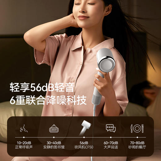德尔玛智能冷热风速干吹风机家用负离子护发电吹风宿舍用低噪风筒 商品图4