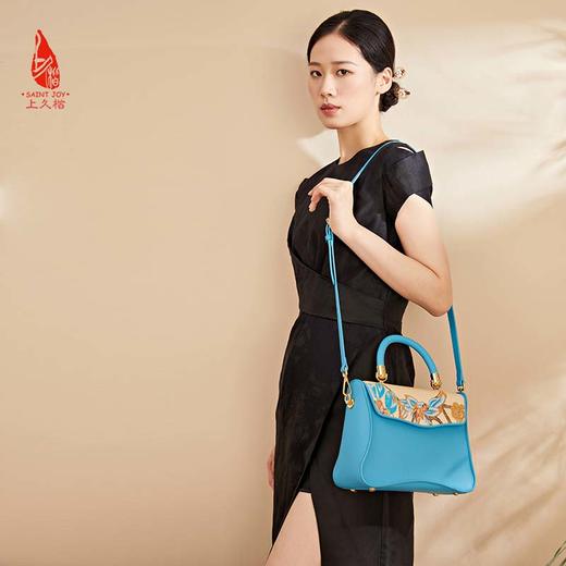 SAINTJOY/上久楷 宋锦女式拎包  锦织玉叶 BWS23A0101 商品图3