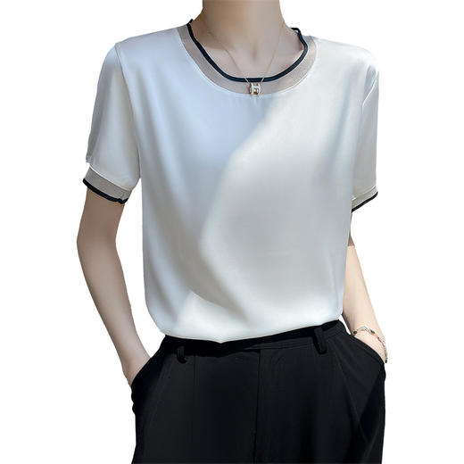 【买一送一！轻奢绸缎质感清凉T恤】2023新款，丝滑到骨子里 清凉舒适 垂感倍佳 有质量有分量 清凉透气 上身显瘦 优雅气质显贵时尚 商品图4