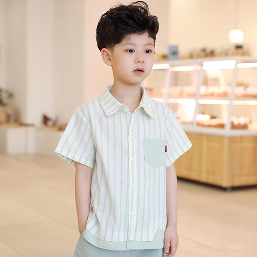 【CC爸妈新品】龙之涵 全波长防晒速干短袖T恤 百棉双色T恤  条纹衬衣合集 商品图8