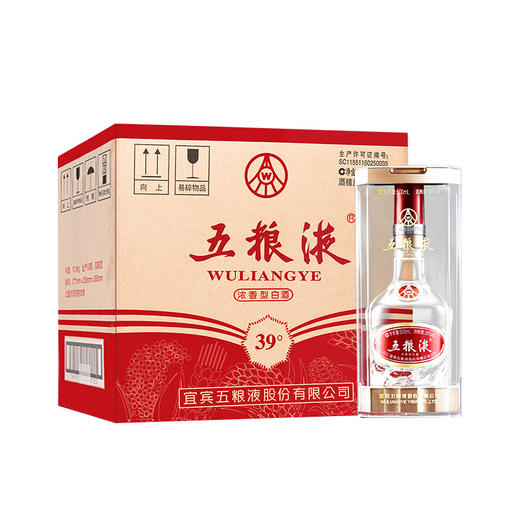 【整箱购】39度五粮液新版 白酒 500ml*6 商品图0