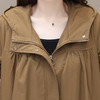 QYM 23X209-Y纯色外套连帽中长款宽松时尚优雅不对称风衣 商品缩略图3