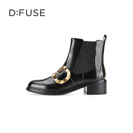 【复古藏家】D:FUSE迪芙斯冬款女靴切尔西靴牛皮圆头复古方扣短靴女DF34116227 商品图2