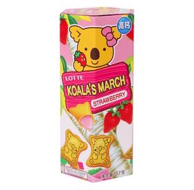 乐天小熊饼干草莓味夹心饼干37g/盒