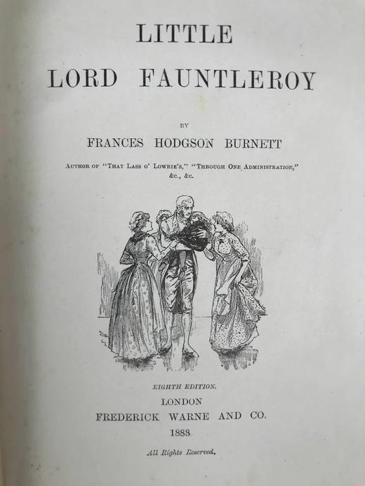 1888年 弗朗西丝·霍奇森·伯内特《小爵爷》 26幅插图 漆布精装大32开 商品图3