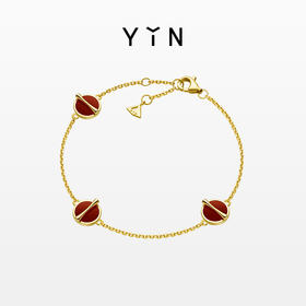 「因」系列黄金比手链-红玉髓-三花五花