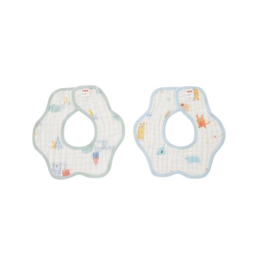 怡比生命之歌纱布围嘴围兜三角巾2条入（蓝黄色/黄花色）27*28cm 商品图6