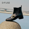 【复古藏家】D:FUSE迪芙斯冬款女靴切尔西靴牛皮圆头复古方扣短靴女DF34116227 商品缩略图1