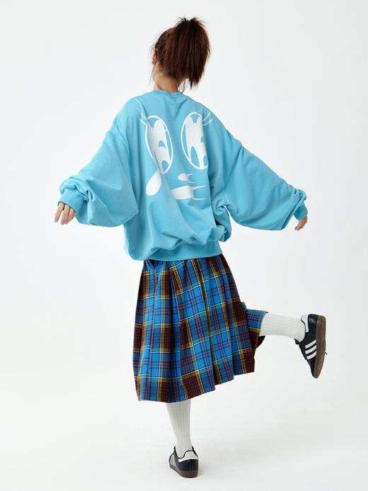 CryingCenter我哭了宝宝蓝奶油米芭比粉黑大廓形显瘦宽松圆领卫衣 商品图1