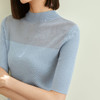 玳莎半高圆领针织衫女新款小众拼接设计感修身套头衫  DC33101 商品缩略图2