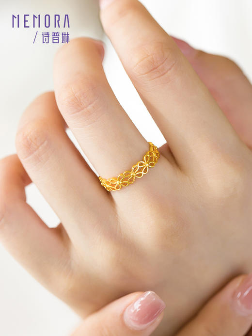 繁花女戒小清新足金指环新款礼物【按克计价黄金1】MEMORA诗普琳GRE023（线上专供） 商品图3