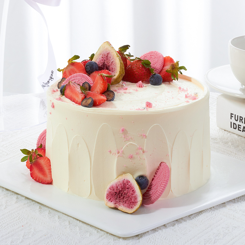 清凉夏日-草莓恋人冰激凌蛋糕-约6寸【网红蛋糕】